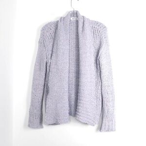 BB Dakota cardigan gray dusty lavender soft open front cozy oversized knit S